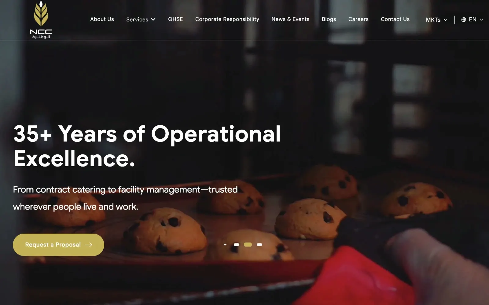 NCC Catering website: 35+ Years of Operational Excellence