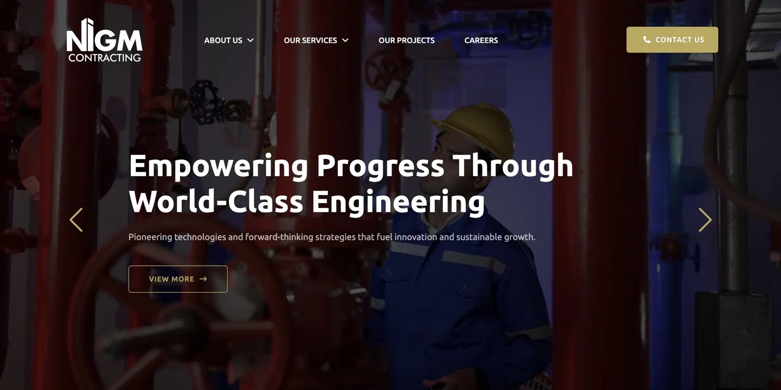 NIGM Contracting website: Empowering Progress Through World-Class Engineering