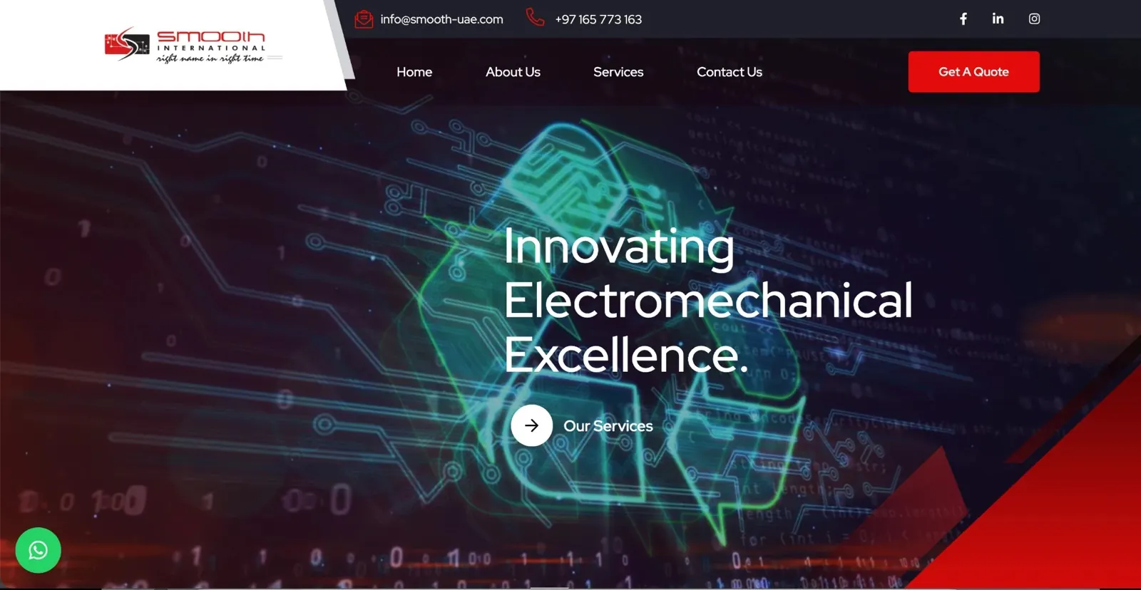 Smooth International website: Innovating Electromechanical Excellence